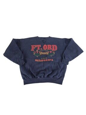 FT Ord California Gear For Sports Big Cotton Sweatshirt Blue Vintage 90s Men S